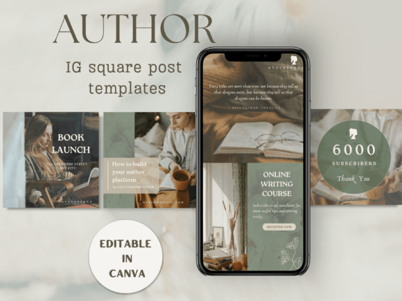 Download Author Square Instagram Post Template - Instagram Collection