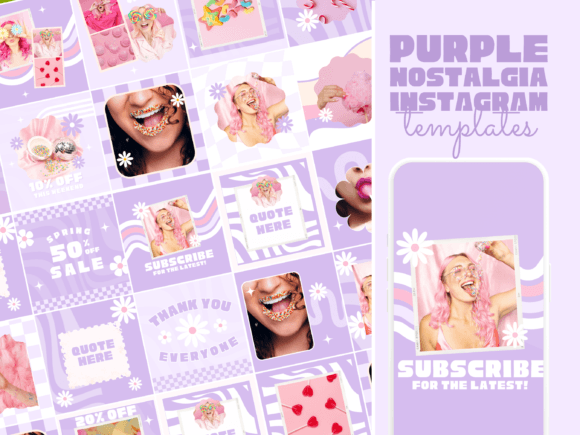 Download Retro Purple Instagram Templates - Instagram Collection