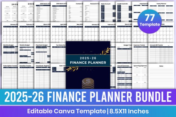Download 2025-2026 Finance Planner Bundle Canva - Finance Collection