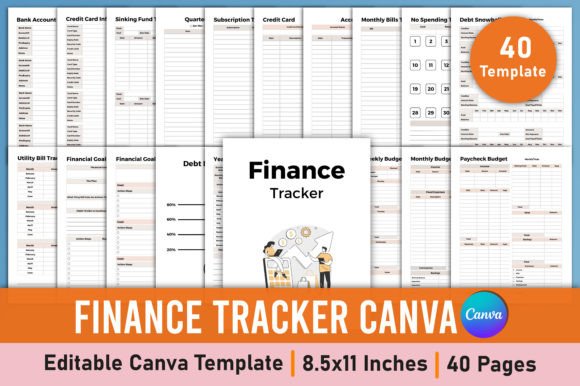 Download Editable Finance Tracker Canva Template - Finance Collection