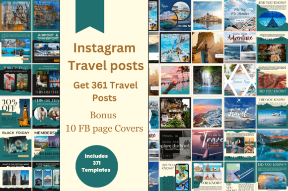 Download Travel Instagram Posts-Canva-Bundle - Instagram Collection