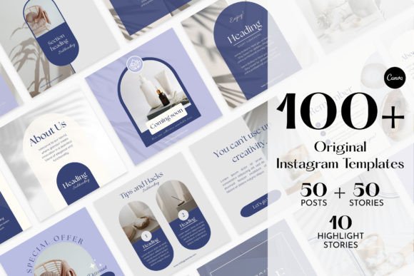 Download Aesthetic Blue Instagram Templates - Instagram Collection