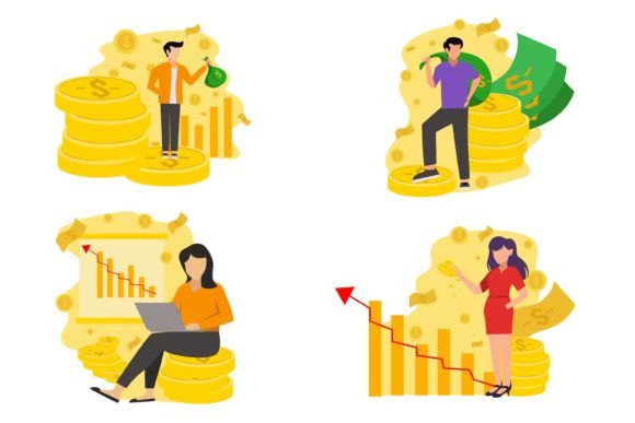Download Finance Money Agency Flat Bundle Design - Finance Collection