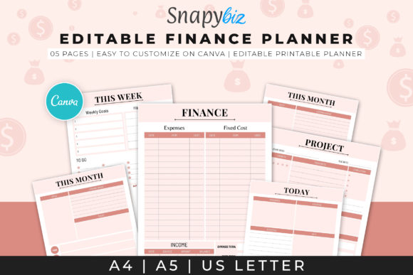 Download Finance Canva Editable Planner - Finance Collection
