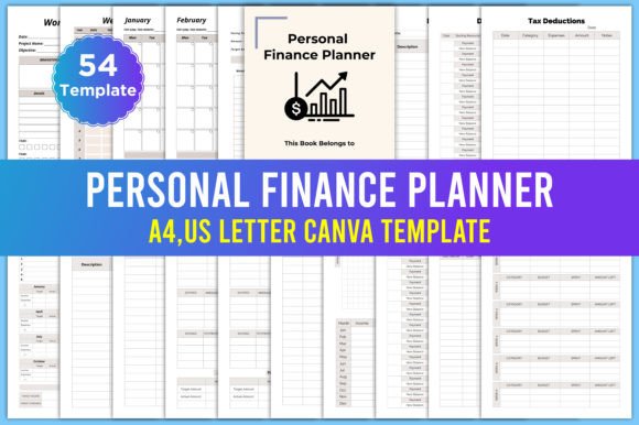 Download Editable Personal Finance Planner Canva - Finance Collection