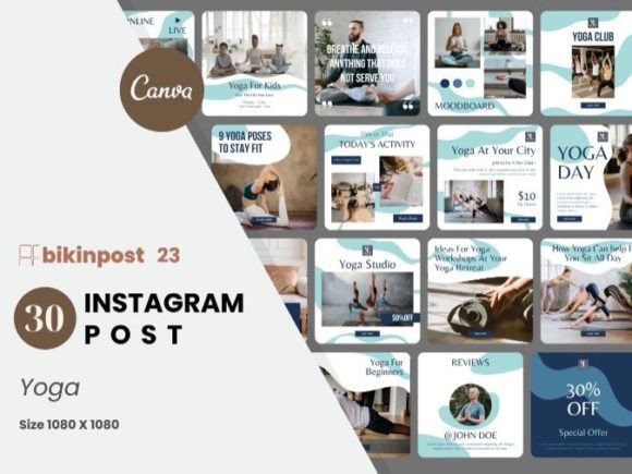Download Yoga Canva Instagram Post Template - Instagram Collection