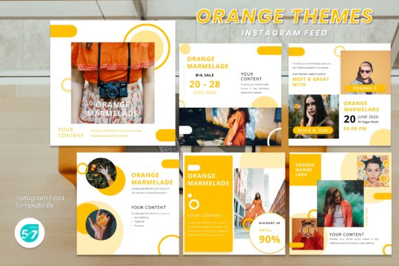 Download Instagram Feed Template - Orange Themes - Instagram Collection