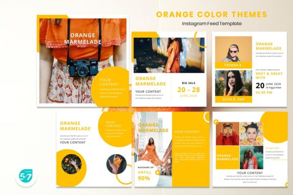 Download Instagram Feed Template - Orange Color - Instagram Collection