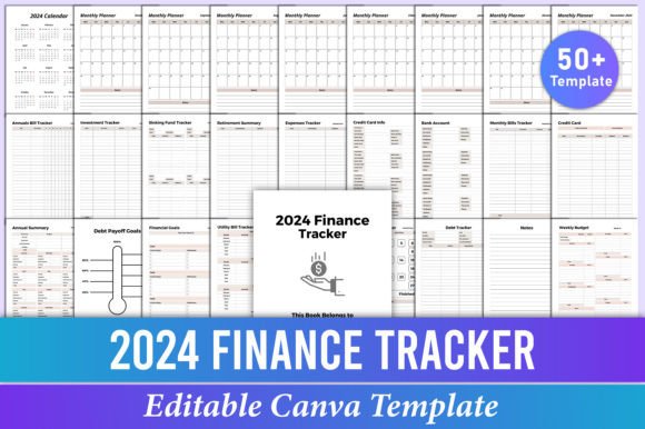 Download Editable 2024 Finance Tracker Canva KDP - Finance Collection