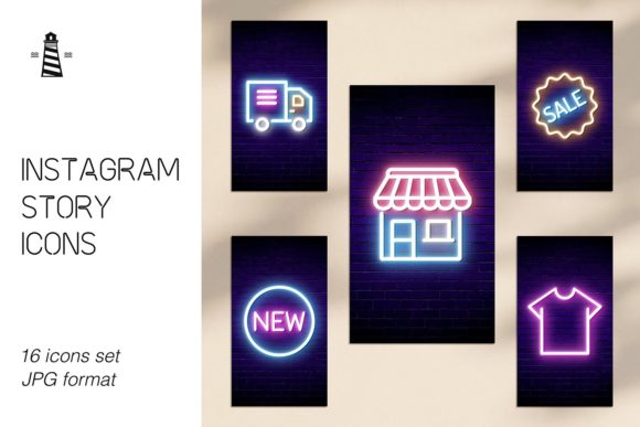 Download Neon Tubes Instagram Shop Icons - Instagram Collection