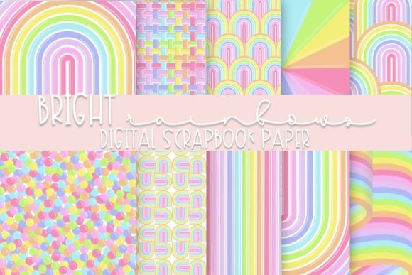 Download Bright Rainbow Digital Paper Set - Premium Resources