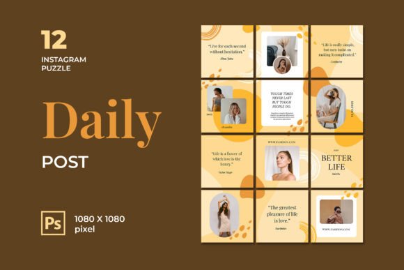 Download Orange Daily Post Instagram Puzzle - Instagram puzzle Collection