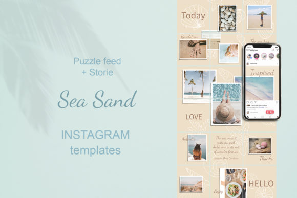 Download Puzzle Instagram Template. Sea Sand - Instagram Collection